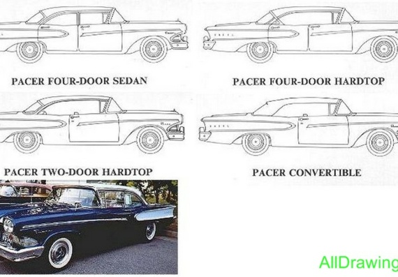 Edsel Pacer - drawings (drawings) of the car